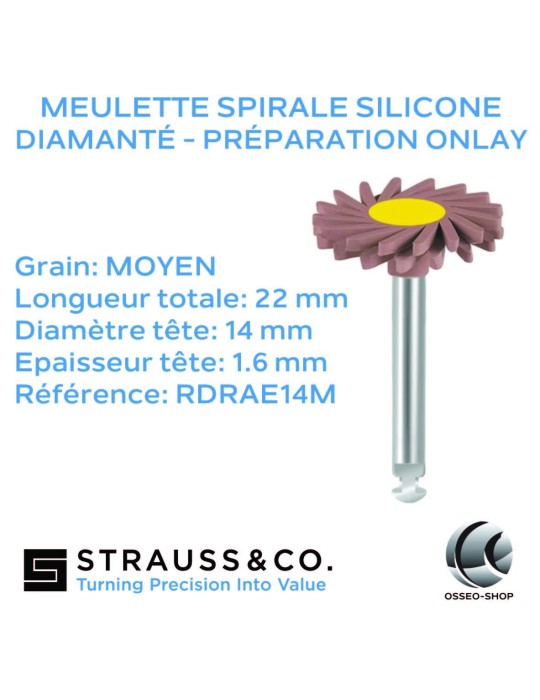 Meulettes spirale silicone diamanté - Préparation onlay