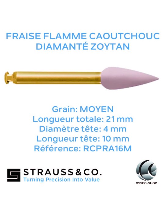Fraises flamme caoutchouc diamanté Zoytan