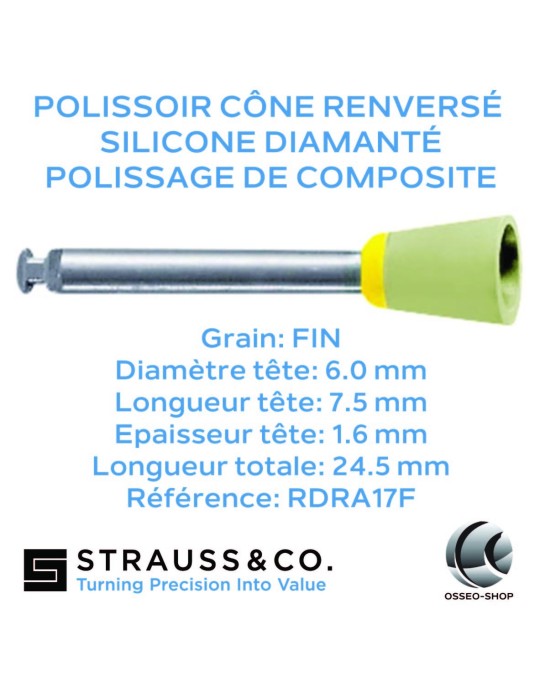 Polissoir cône renversé caoutchouc diamanté Zoytan