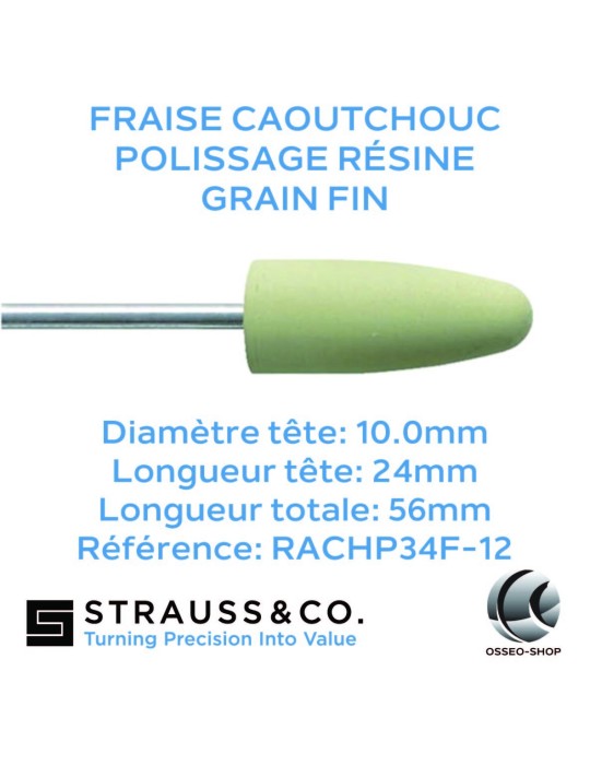 Fraise caoutchouc - Polissage Résine