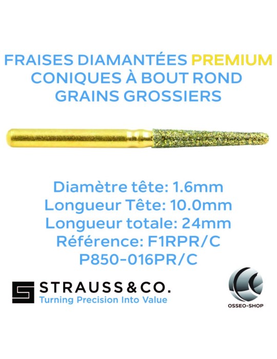 Fraises diamantées coniques à bout rond