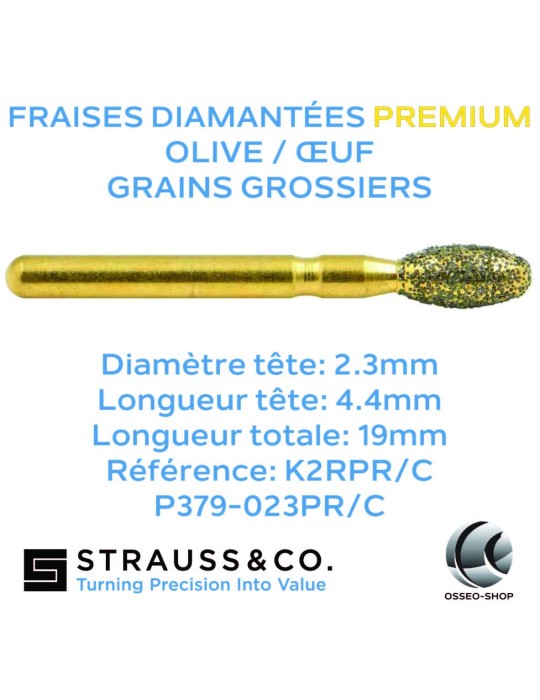 Fraises diamantées olive / œuf Premium