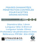 Fraises de pénétration contrôlée pour facettes