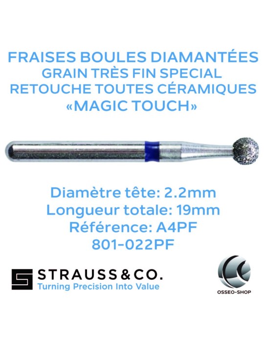 Fraise boule diamantée retouche céramique Magic Touch