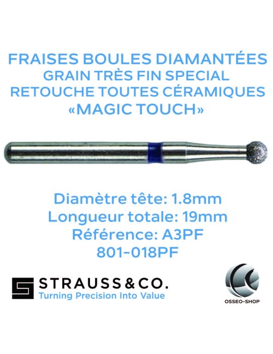 Fraise boule diamantée retouche céramique Magic Touch