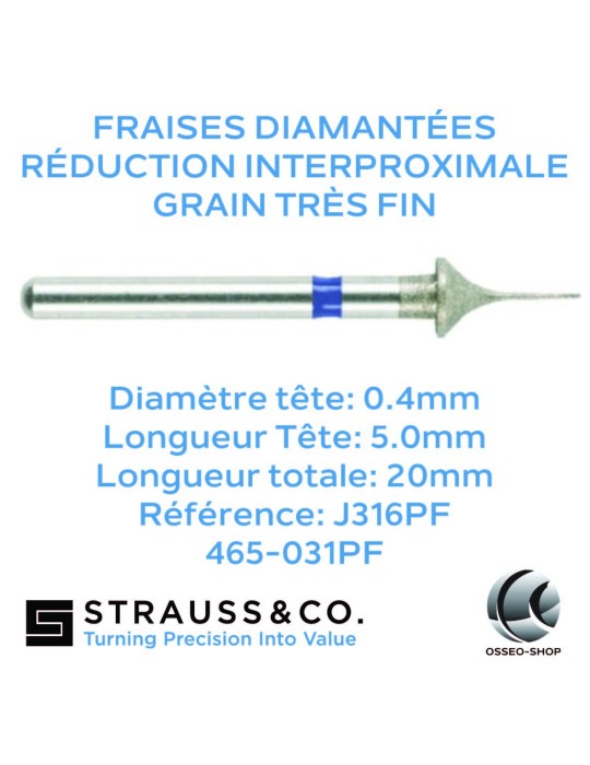 Fraises diamantées de réduction interproximale