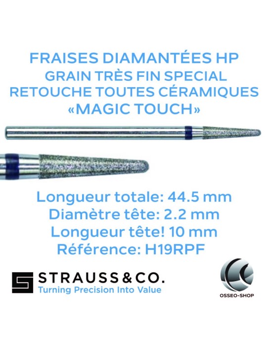 Fraises diamantées HP pour retouche zircone