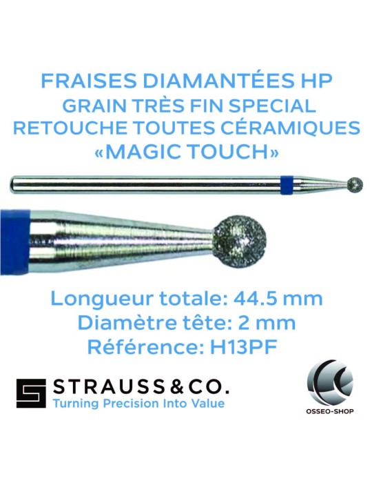 Fraises diamantées HP pour retouche zircone
