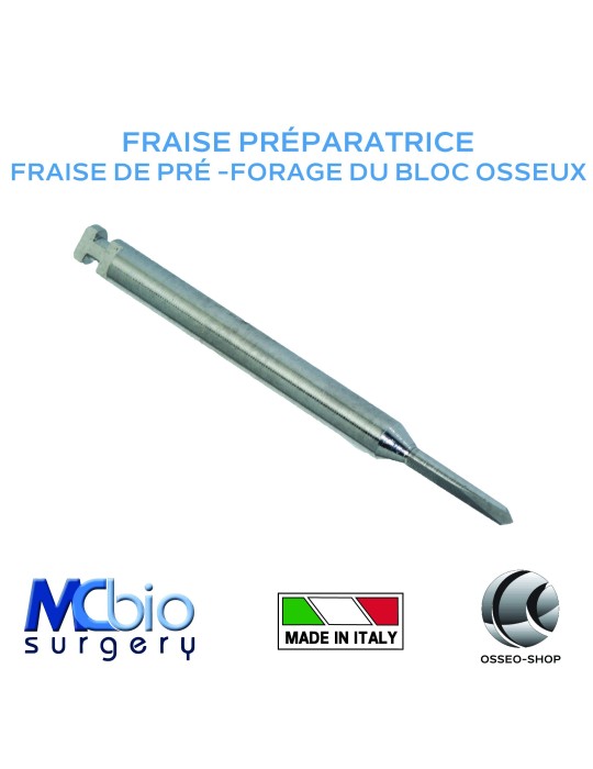 Fraise préparatrice - pré-forage du bloc osseux - Osteosynt