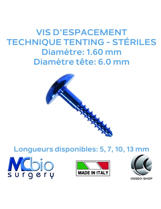 Vis d'espacement technique tenting - Stériles - Osteosynt
