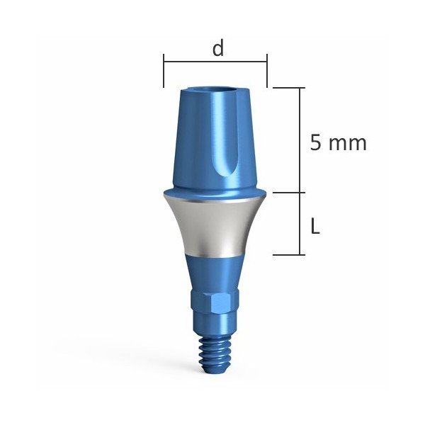 Pilier standard droit QR/d5.0 – large avec coiffe de protection, transfert et calcinable