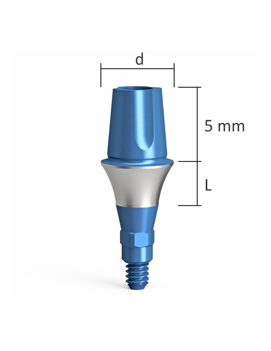 Pilier standard droit QR/d5.0 – large avec coiffe de protection, transfert et calcinable