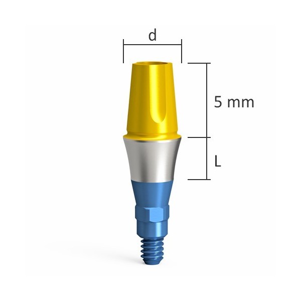 Pilier standard droit QR/d4.0 – étroit avec coiffe de protection, transfert et calcinable