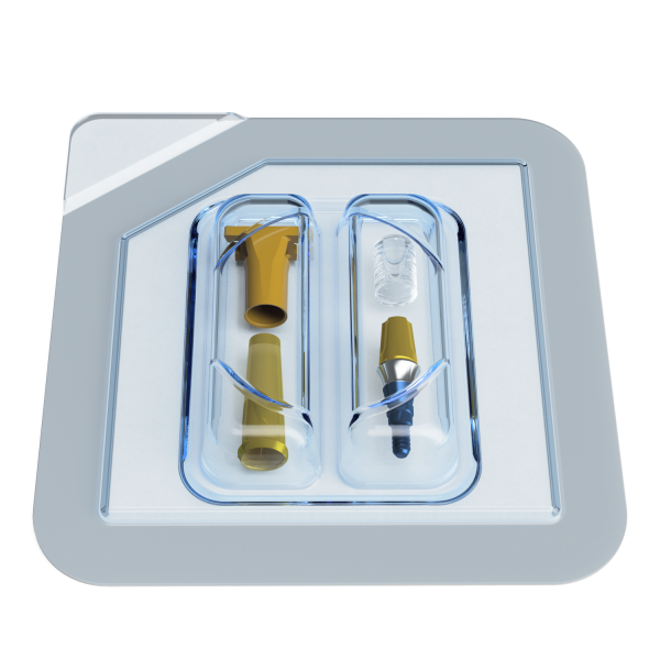 Pilier standard droit QR/d4.0 – étroit avec coiffe de protection, transfert et calcinable