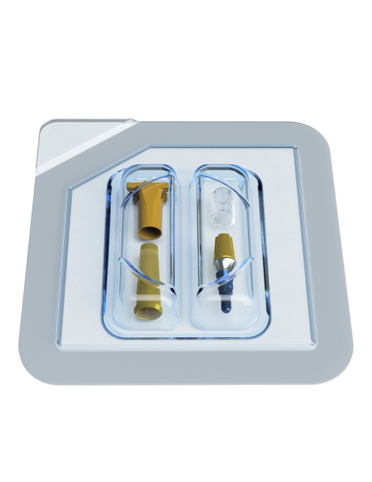 Pilier standard droit QR/d4.0 – étroit avec coiffe de protection, transfert et calcinable