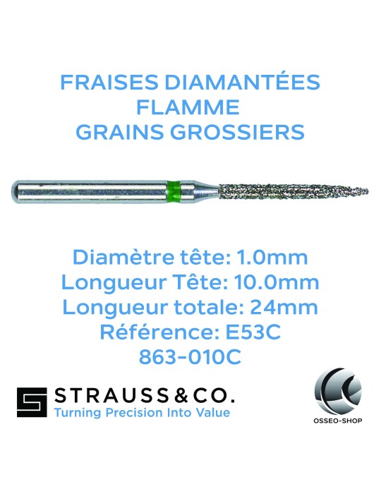 Fraises diamantées flamme