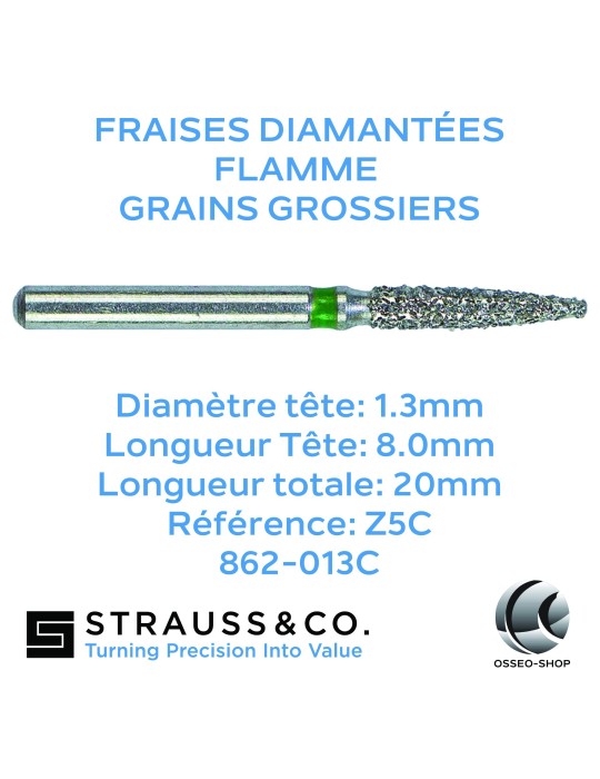 Fraises diamantées flamme