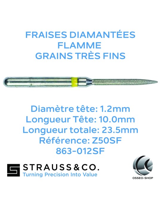 Fraises diamantées flamme