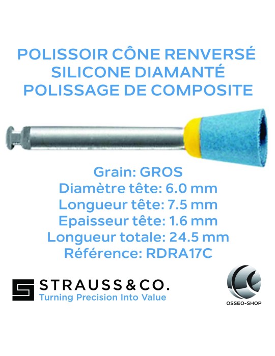 Polissoir cône renversé caoutchouc diamanté Zoytan