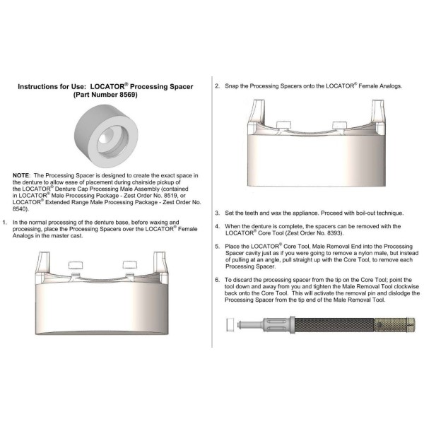 PrimeLOC, espaceurs pour étape de laboratoire (4 Pièces)