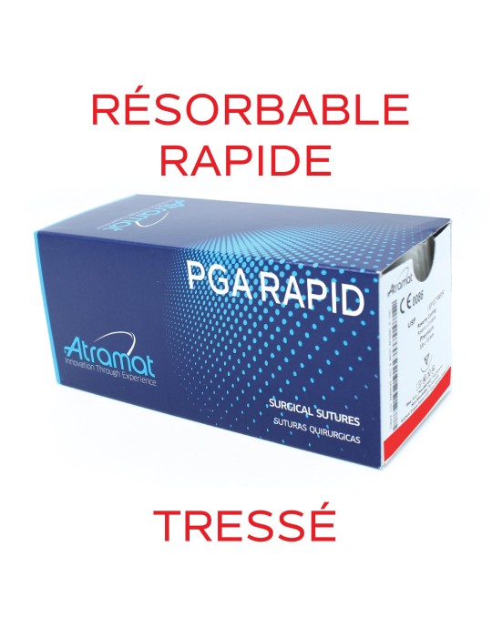 52.90€ - Boîte de 12 Sutures PGA RAPID - Résorbable Rapide Tressé