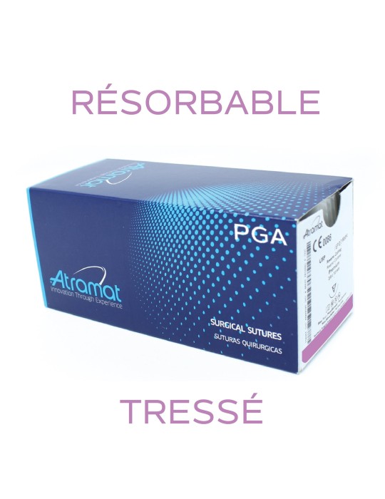 50.90€ - Boîte de 12 Sutures PGA - Résorbable Tressé