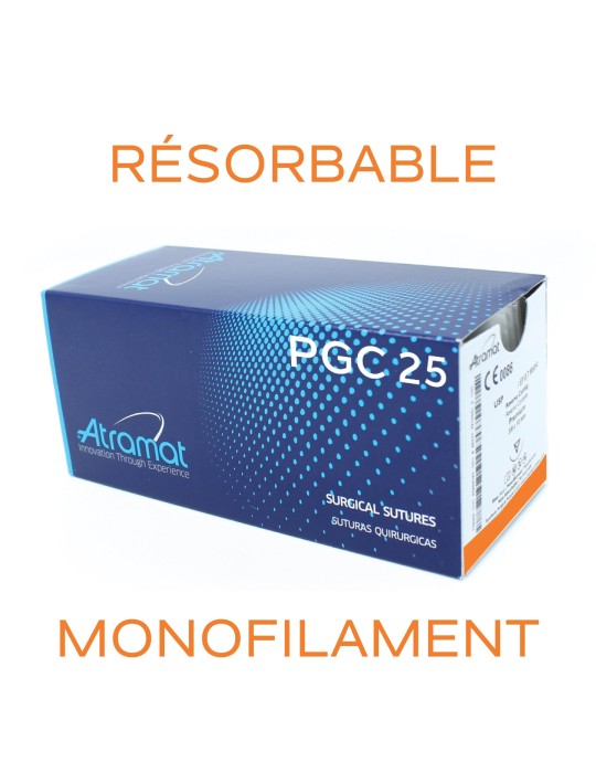 43.90€ - Boîte de 12 Sutures PGC25 - Résorbable Monofilament