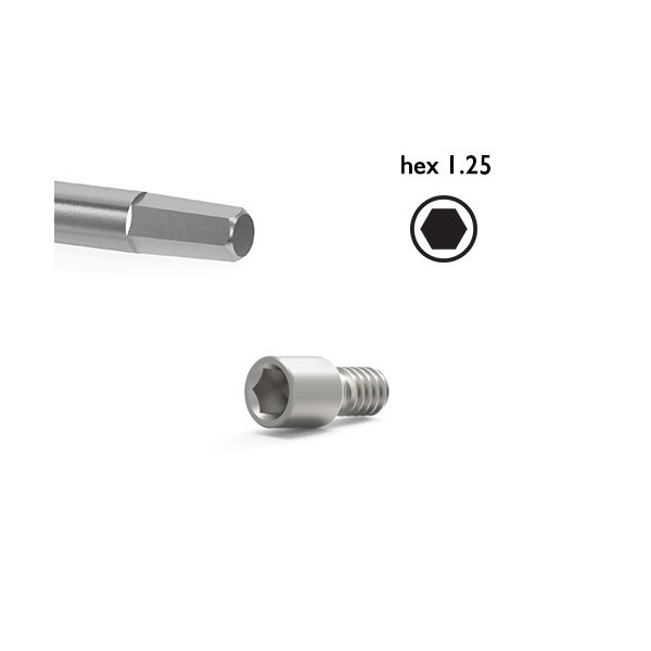 Vis pour pilier conique, hex 1.25 canal de vissage droit