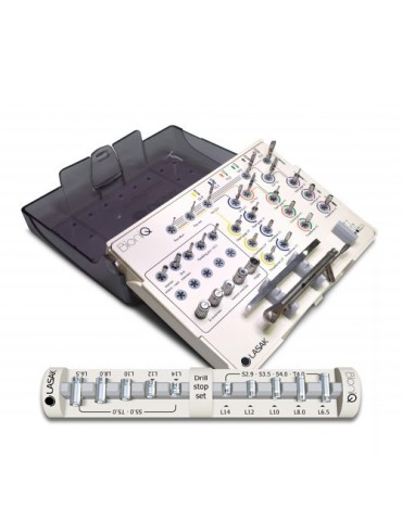 Coffret d'instruments BioniQ, instruments avec organiseur en cassette, avec butées de forage