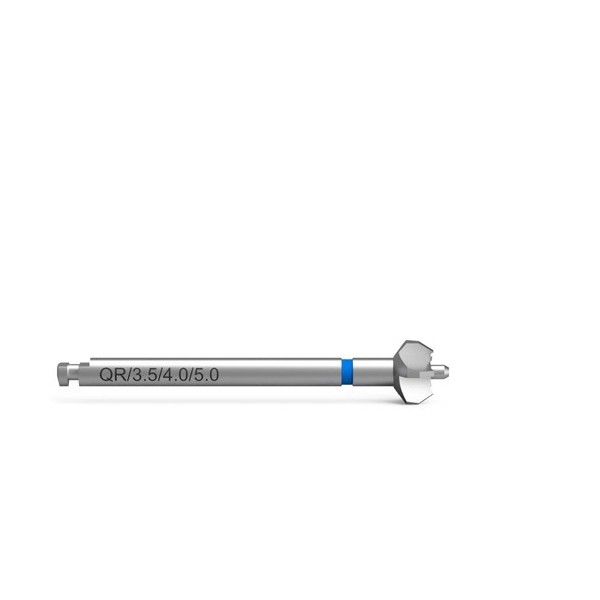 Foret d'évasement osseux autour de la vis de couverture, QR