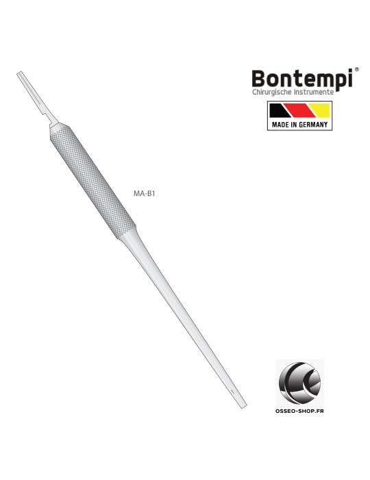 Manche de bistouri droit, section ronde Bontempi - Made in Germany