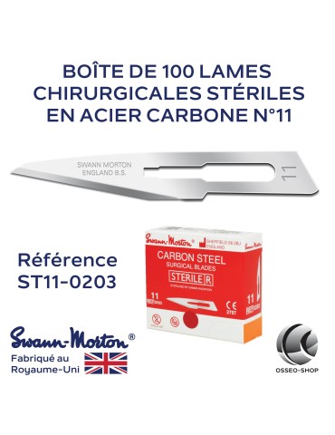 LAMES CHIRURGICALES STÉRILES N°11 SWANN MORTON