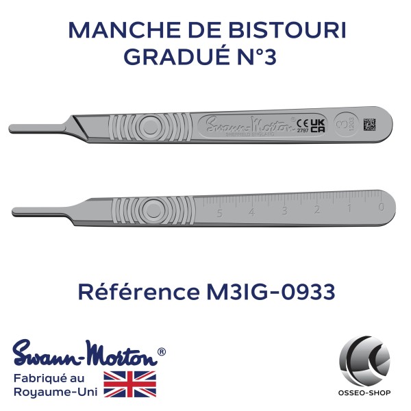 Manche de bistouri - N°3 - Gradué - SWANN MORTON