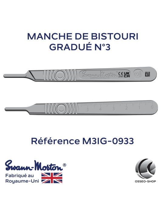 Manche de bistouri - N°3 - Gradué - SWANN MORTON