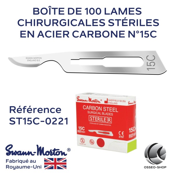 LAMES CHIRURGICALES STÉRILES N°15C SWANN MORTON