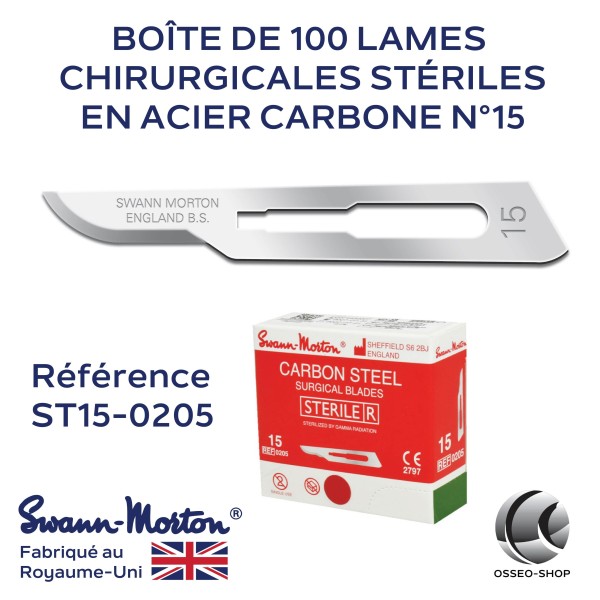 LAMES CHIRURGICALES STÉRILES N°15 SWANN MORTON