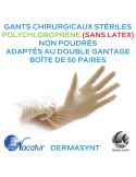 Gants Stériles Chirurgicaux sans Latex - Polychloroprène - Non poudrés - Nacatur Dermasynt
