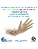 Gants Stériles Chirurgicaux sans Latex - Polyisoprène - Non poudrés -  Nacatur Polysynt