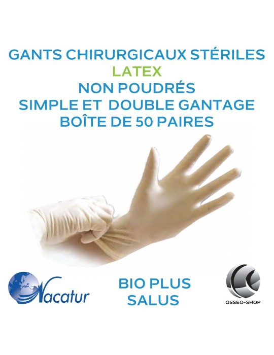 29.90€ boîte de 50 gants Stériles Chirurgicaux Latex Non poudrés