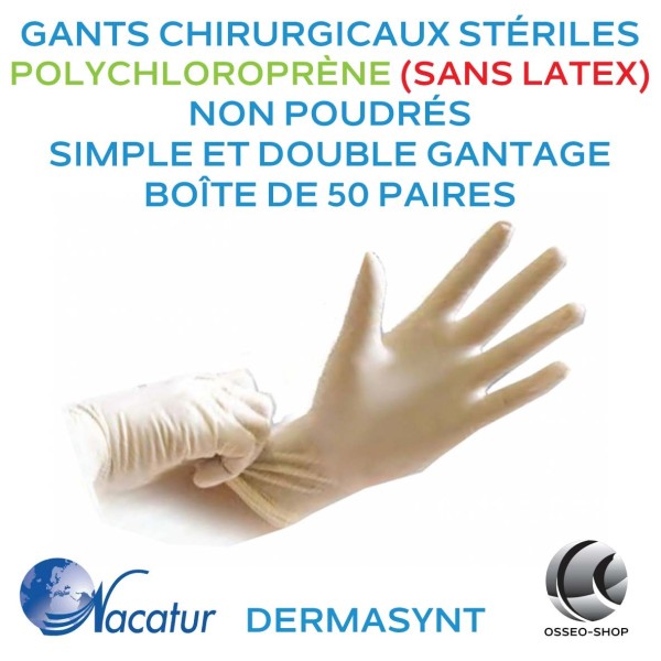 79.50€ boîte de 50 paires de gants stériles Polychloroprène SANS LATEX