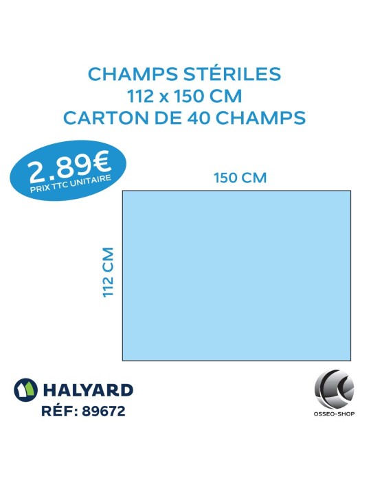 115.60€ La boîte de 40 champs stériles 112 x 150 cm