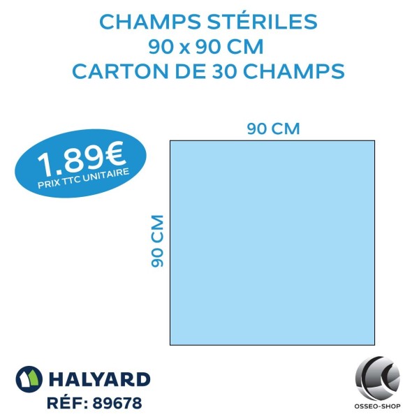 56.70€ La boîte de 30 champs stériles 90 x 90cm