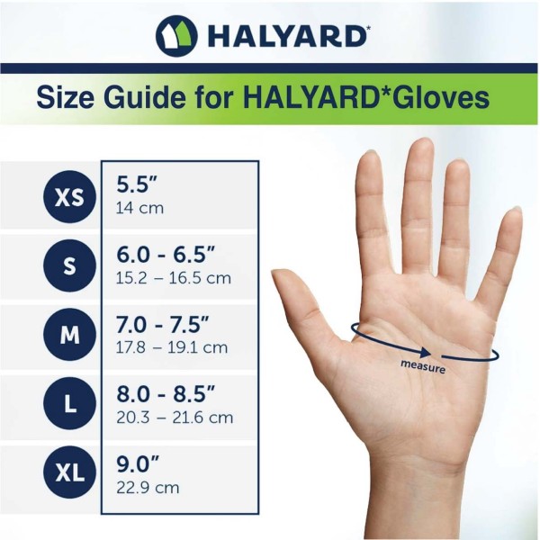 Gants d'examen en Nitrile - Non poudrés - Halyard Skybreeze