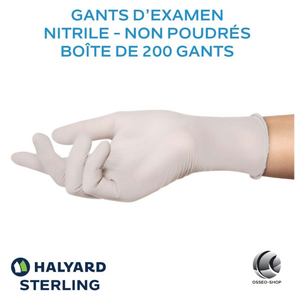 Gants d'examen en Nitrile - Non poudrés - Halyard Sterling