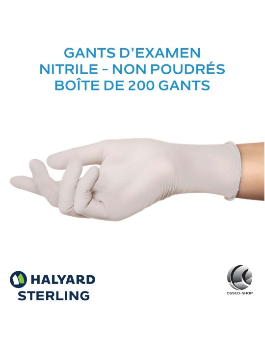 Gants d'examen en Nitrile - Non poudrés - Halyard Sterling