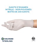 Gants d'examen en Nitrile - Non poudrés - Halyard Sterling