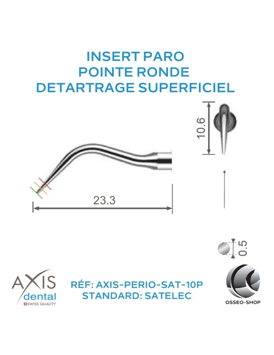 Insert Paro - Détartrage superficiel - Pointe ronde