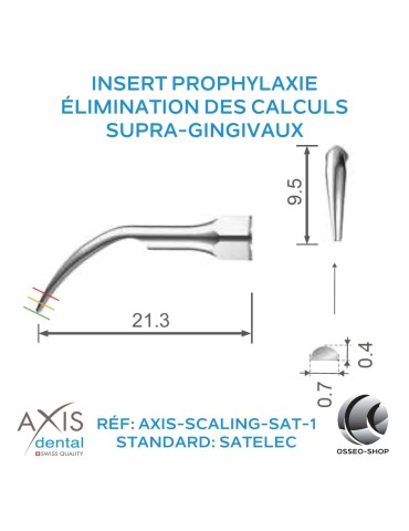 Insert à prophylaxie - Élimination des calculs supra-gingivaux