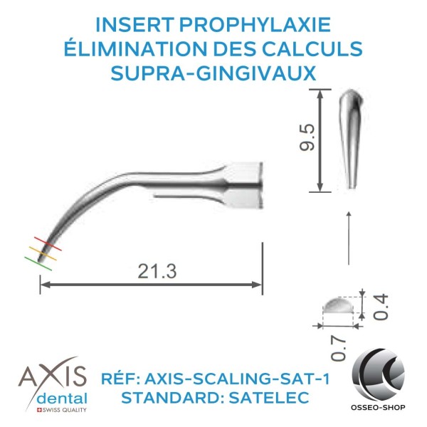 Insert à prophylaxie - Élimination des calculs supra-gingivaux