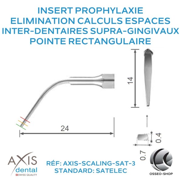 Insert Prophylaxie - Élimination des calculs des espaces inter-dentaires supra-gingivaux.